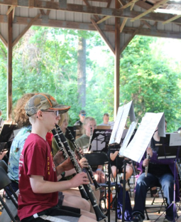 Children playing instruments at Camp Wakeshma Band Camp program